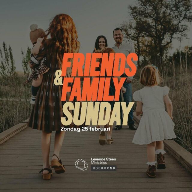 Aankomende zondag is dé kans om jouw familie en vrienden uit te nodigen voor Friends & Family Sunday. God will niet alleen jou redden, maar ook de mensen om jou heen. Geniet samen van een inspirerende preek en na de dienst van een hapje en drankje.